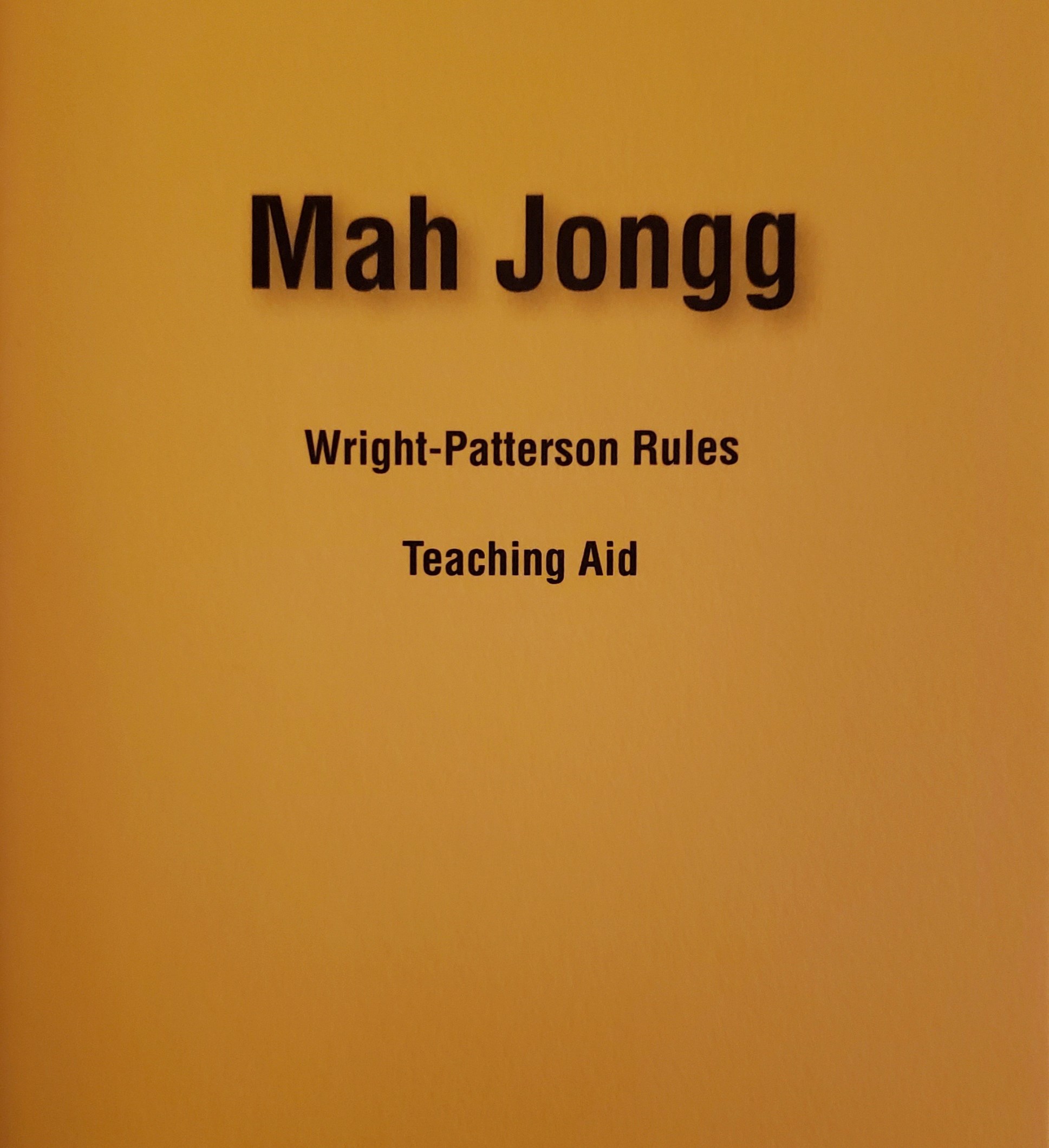 Mah Jongg Wright Patterson Rules And Mah Jongg  Booklet 